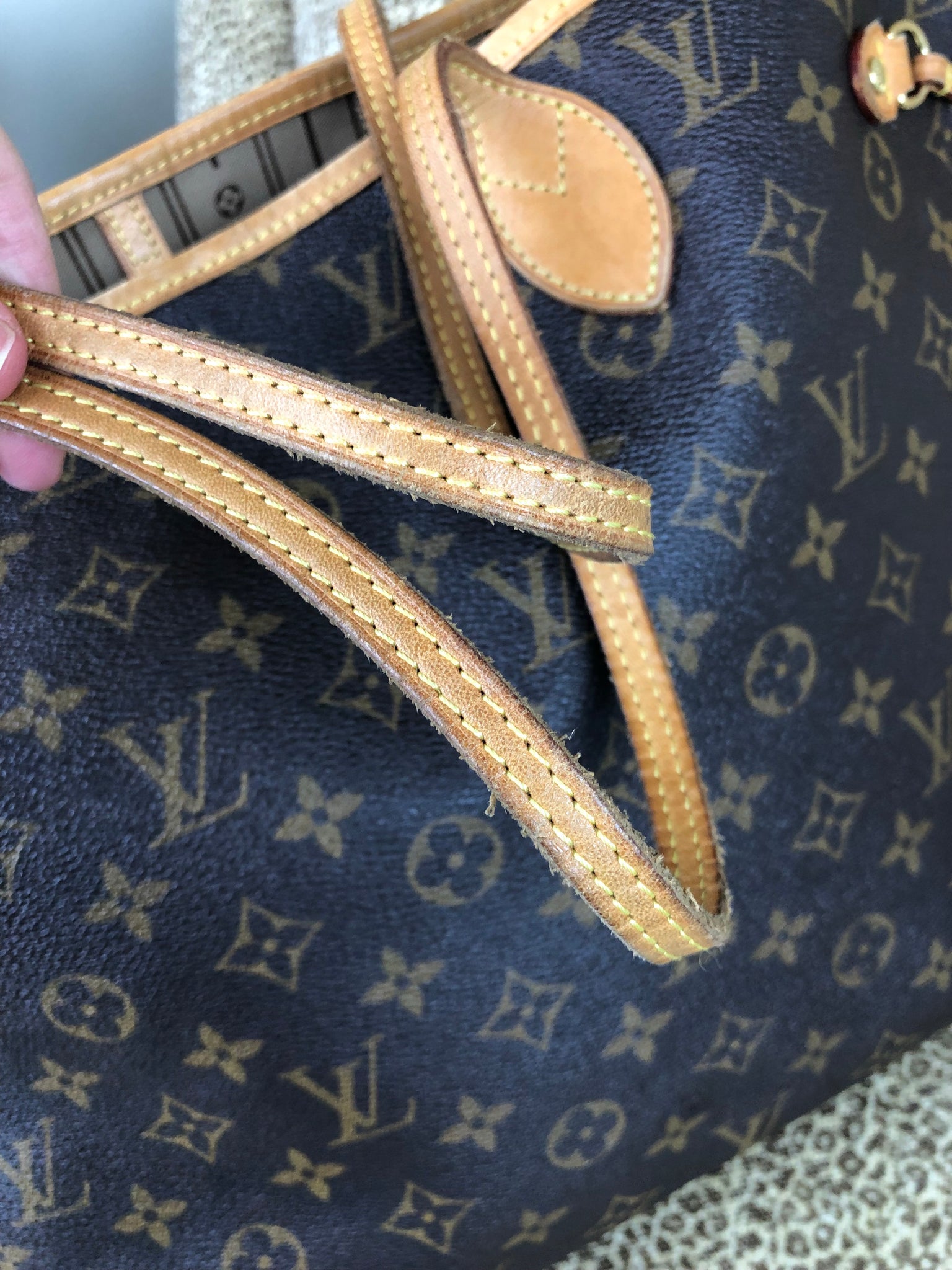 Louis Vuitton Burgundy Monogram Mini Lin Idylle Neverfull MM Tote Leather  ref.410479 - Joli Closet