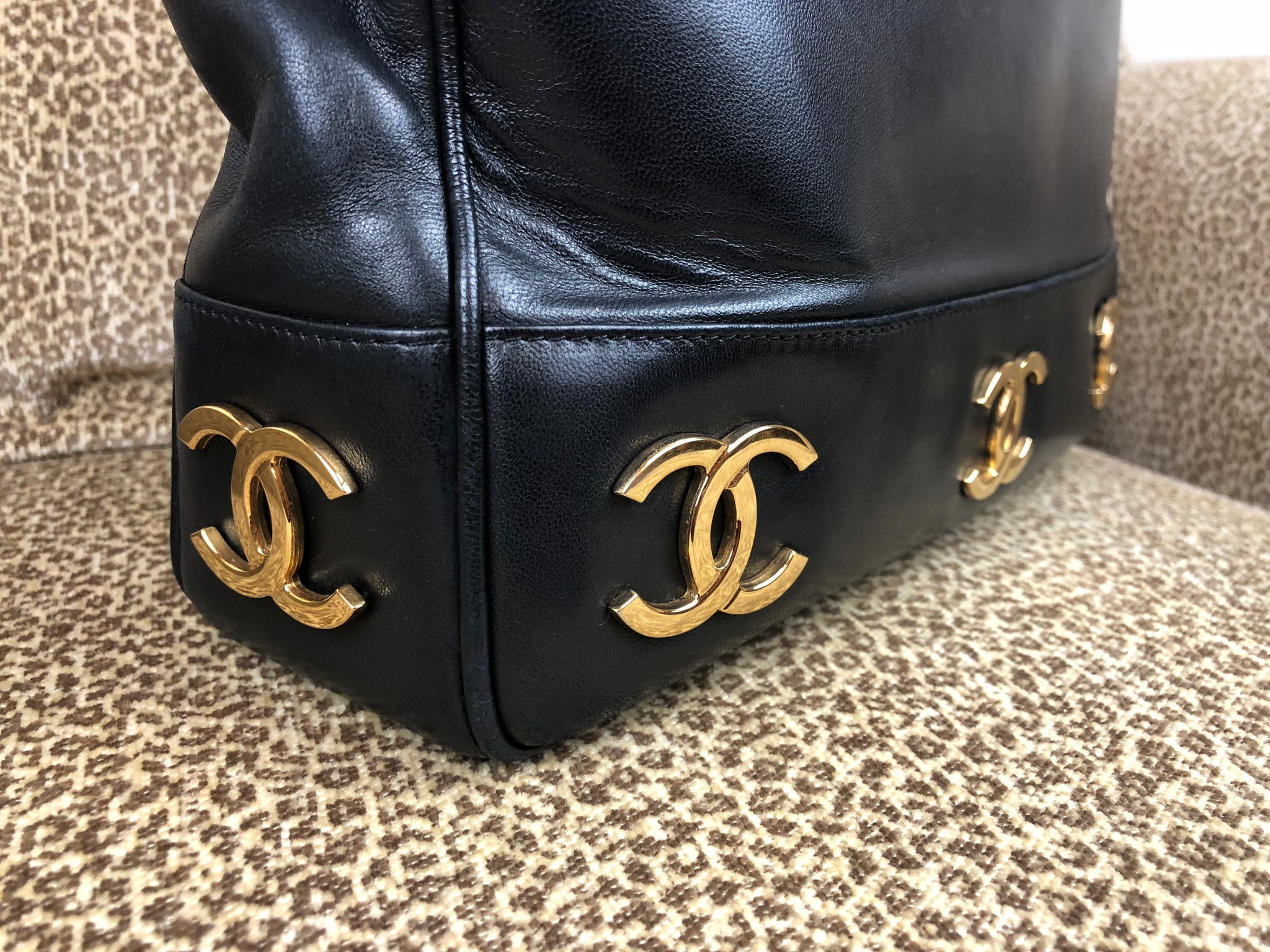 CHANEL Triple CC Black Lambskin Tote