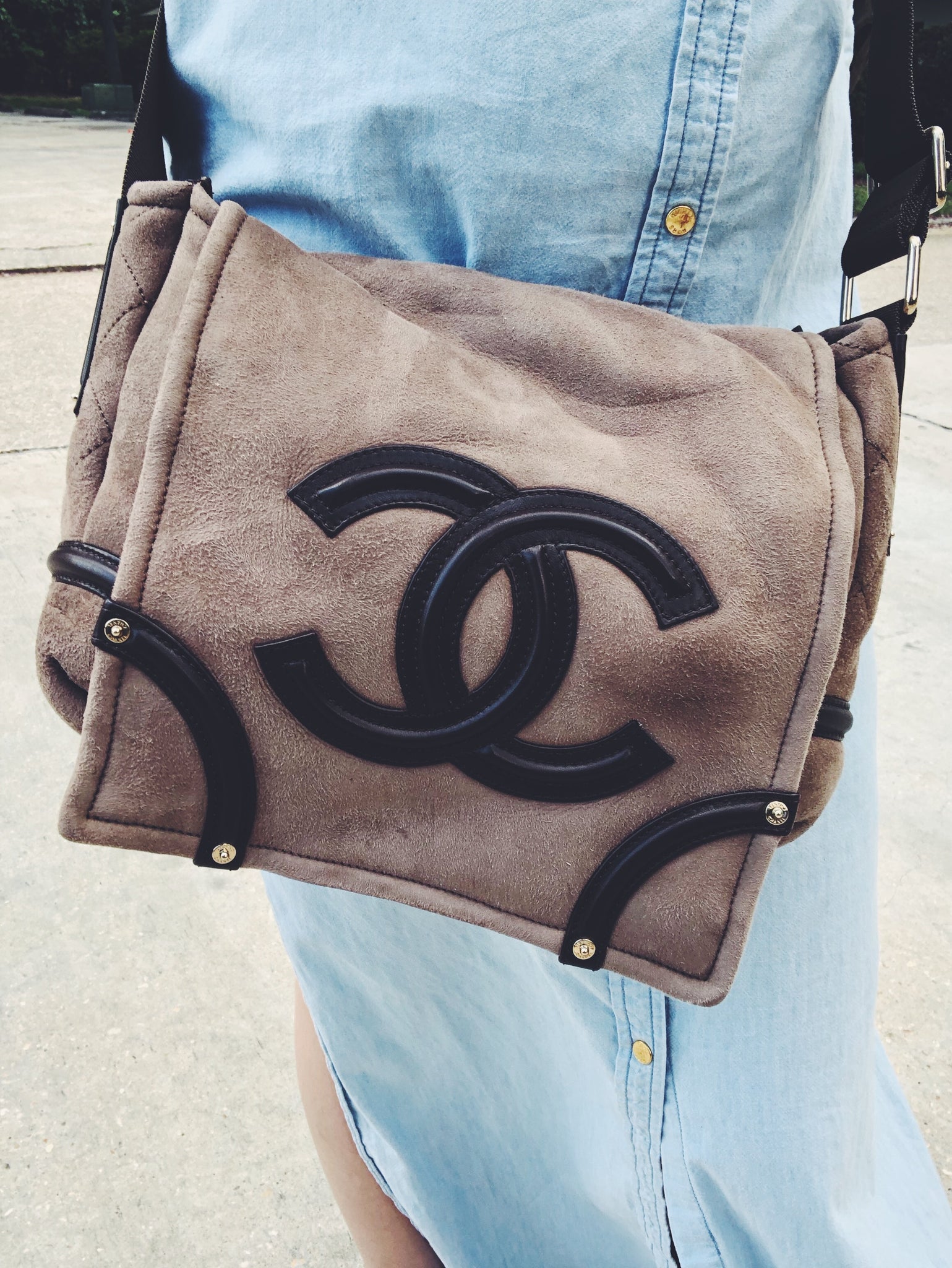 CHANEL Suede Crossbody Bag