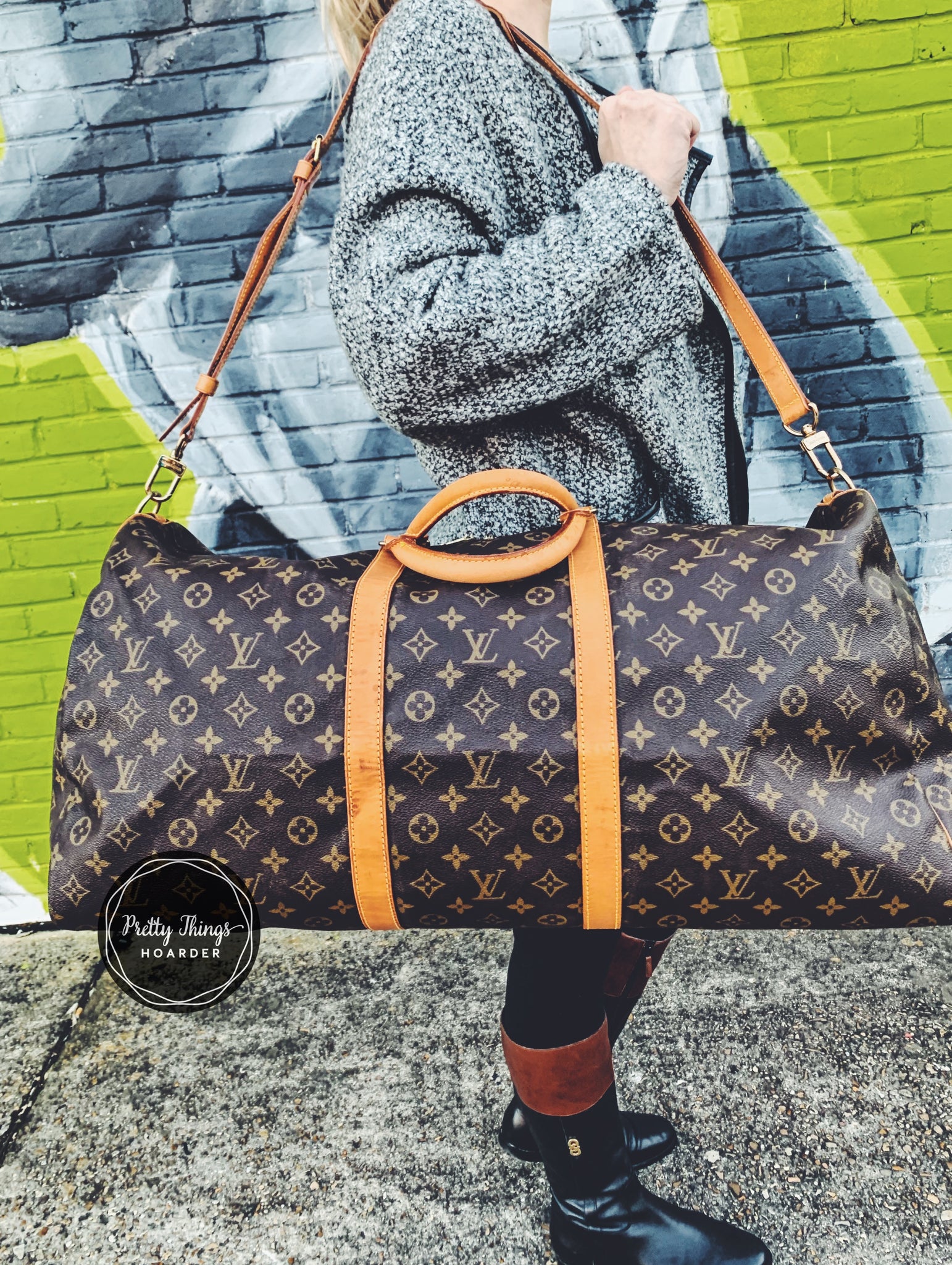 Louis Vuitton Monogram Keepall Bandouliere 60 Boston Duffle Bag with Strap 63lv429s