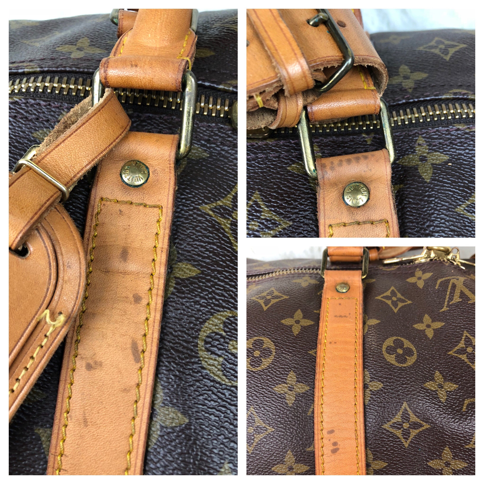 Louis Vuitton Monogram Keepall Bandouliere 60 Boston Duffle Bag with Strap  63lv4