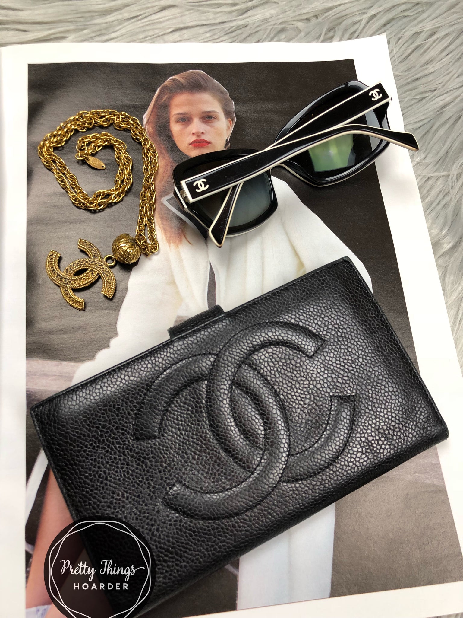 CHANEL Caviar Black CC Wallet