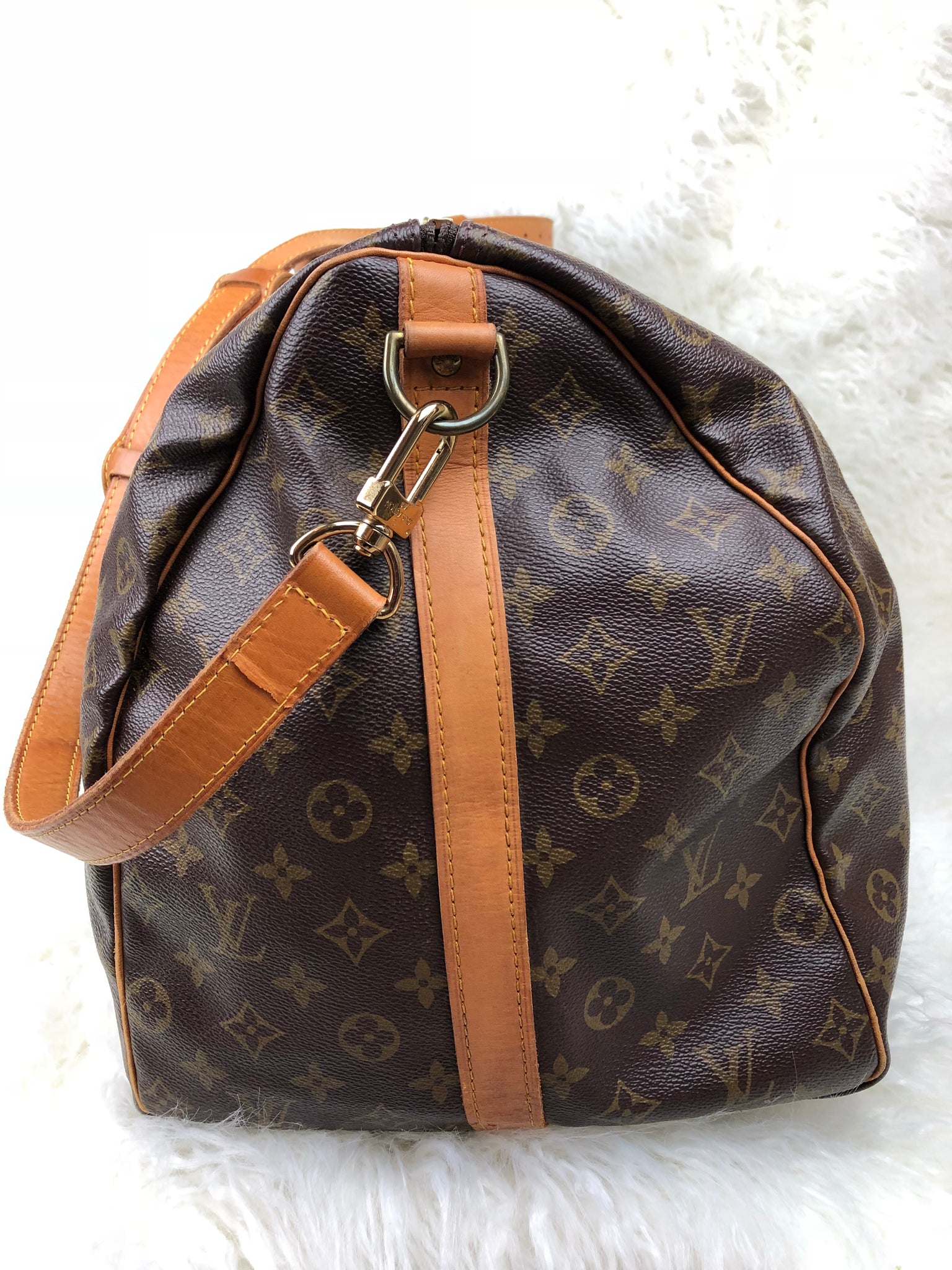 Louis Vuitton Large Monogram Keepall Bandouliere 60 Duffle with Strap 110lv55